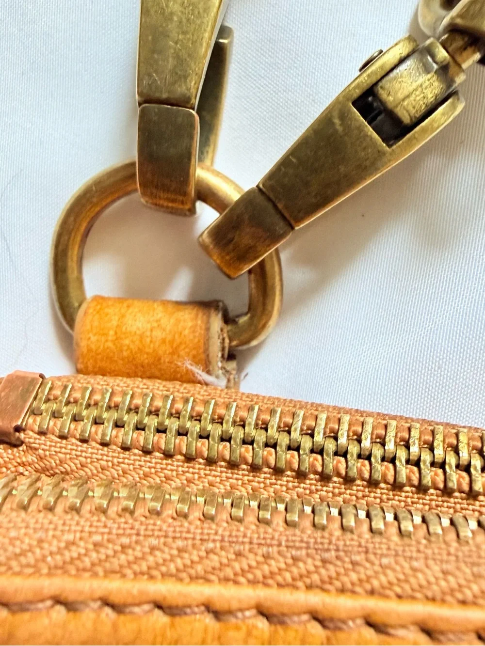 Lucky Brand Cognac Tan Leather Fringe Crossbody Bag Convertible Clutch Festival